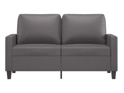 Sofá de 2 plazas de cuero sintético gris 120 cm PWFG46377