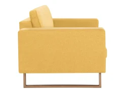 Sofá de 2 plazas de tela amarillo