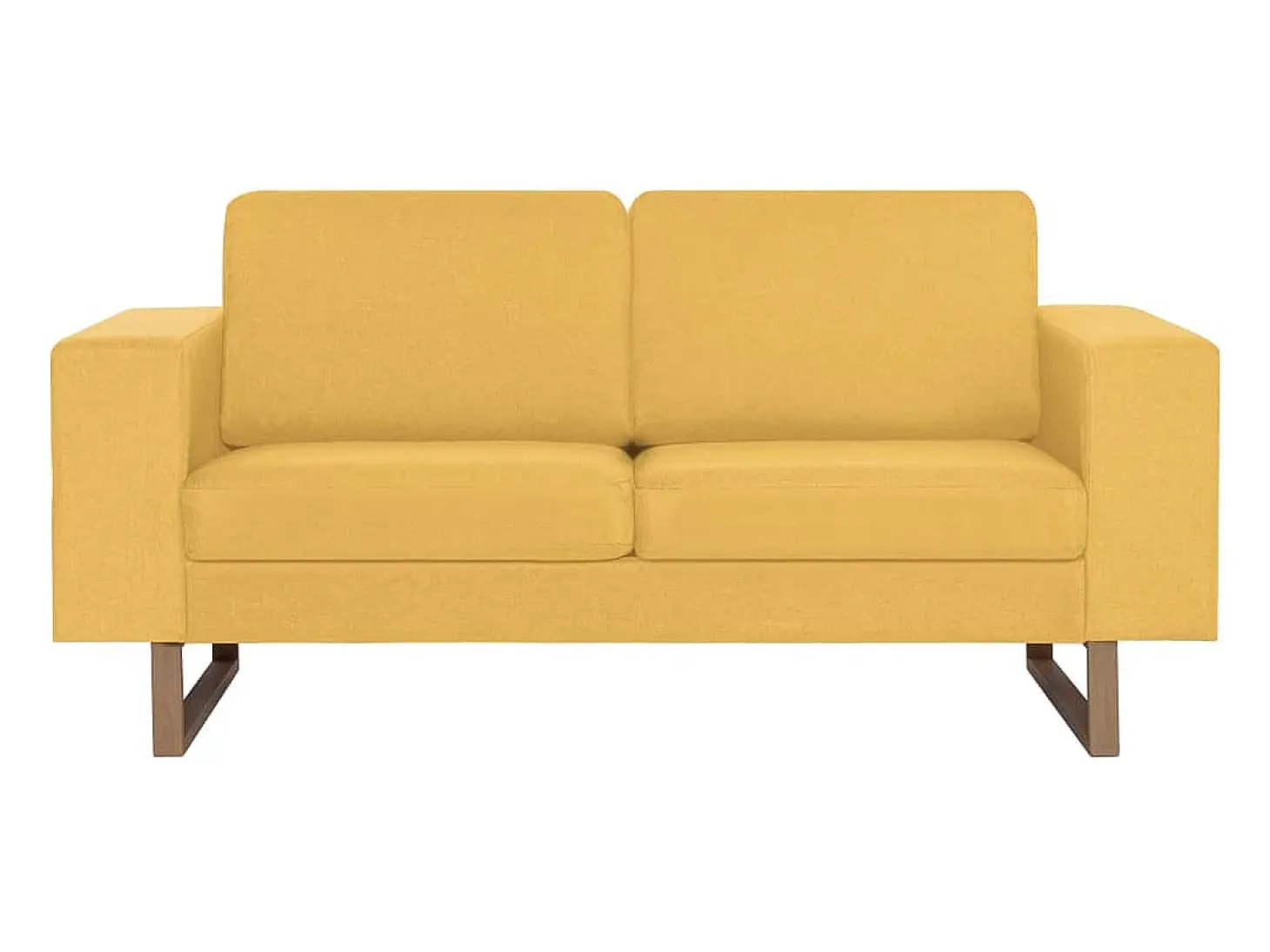 Sofá de 2 plazas de tela amarillo