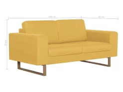 Sofá de 2 plazas de tela amarillo