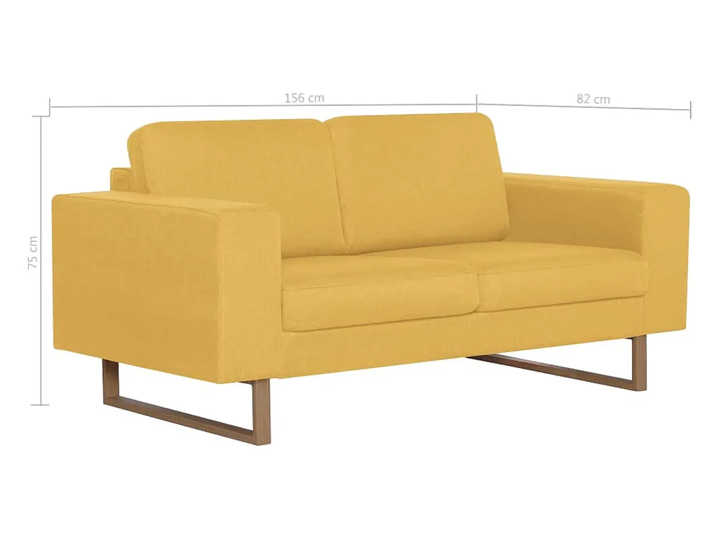 Sofá de 2 plazas de tela amarillo