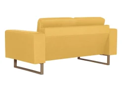 Sofá de 2 plazas de tela amarillo