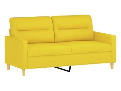 Sofá de 2 plazas de tela amarillo claro 140 cm