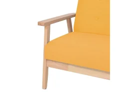 Sofá de 3 plazas de tela amarillo PWFG57331