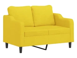 Sofá de 2 plazas de tela amarillo claro 120 cm