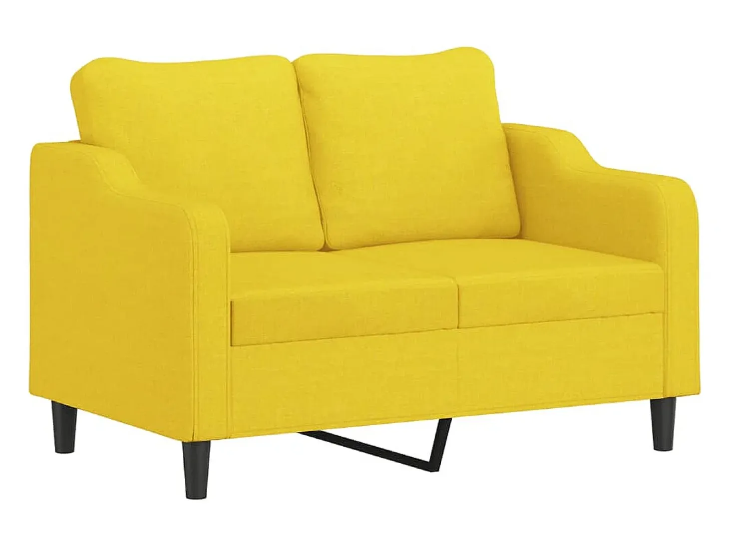 Sofá de 2 plazas de tela amarillo claro 120 cm
