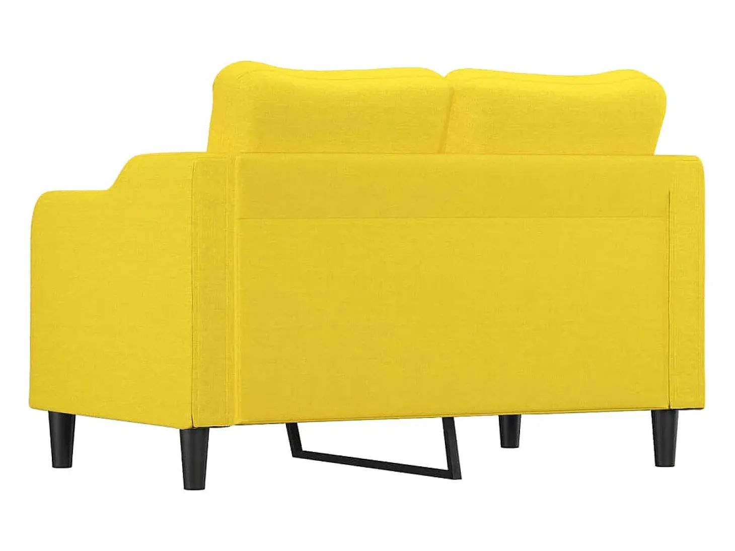 Sofá de 2 plazas de tela amarillo claro 120 cm