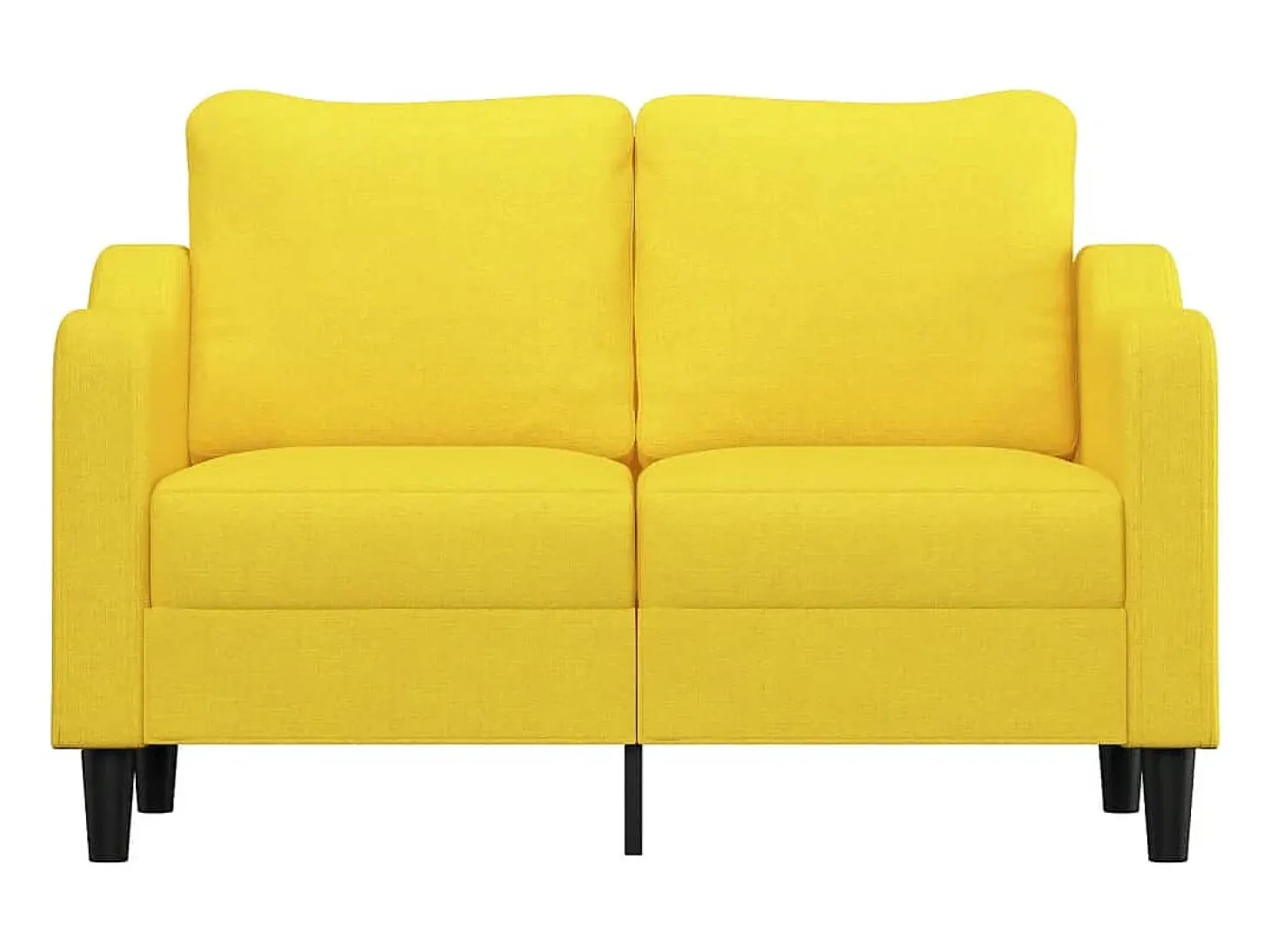 Sofá de 2 plazas de tela amarillo claro 120 cm