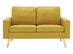Sofá de 2 plazas de tela amarillo PWFG68682