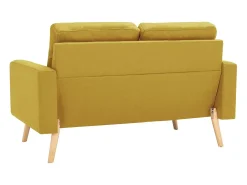 Sofá de 2 plazas de tela amarillo