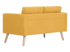 Sofá de 2 plazas de tela amarillo
