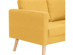 Sofá de 2 plazas de tela amarillo