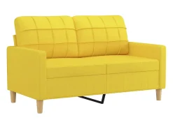 Sofá de 2 plazas de tela amarillo claro 120 cm