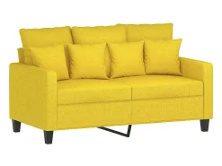 Sofá de 2 plazas de tela amarillo claro 120 cm
