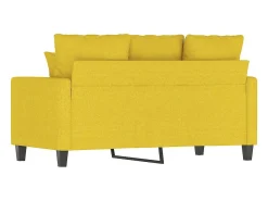 Sofá de 2 plazas de tela amarillo claro 120 cm