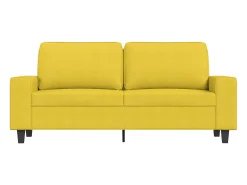 Sofá de 2 plazas de tela amarillo claro 140 cm