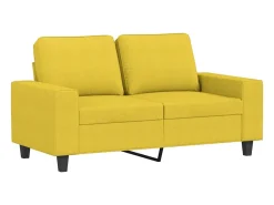 Sofá de 2 plazas de tela amarillo claro 120 cm