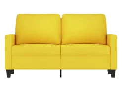 Sofá de 2 plazas de tela amarillo claro 120 cm