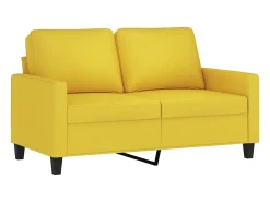 Sofá de 2 plazas de tela amarillo claro 120 cm