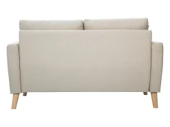 Sofá de 2 plazas de tela beige y madera clara MUNIK