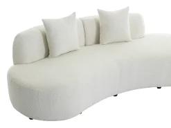 Sofá de 3 plazas de tela bouclé blanco BASILIANA