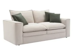 Sofá de 3 plazas de tela color beige desenfundable PORALO