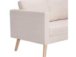 Sofá de 3 plazas de tela color crema