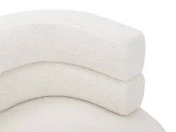 Sofá de 2 plazas de tela con acabado bouclé de color blanco CAMEDO