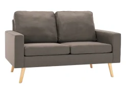 Sofá de 2 plazas de tela color gris topo PWFG32488