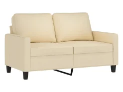 Sofá de 2 plazas de tela color crema 120 cm