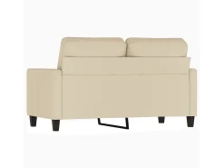Sofá de 2 plazas de tela color crema 120 cm