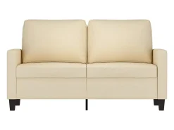 Sofá de 2 plazas de tela color crema 120 cm