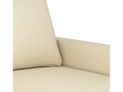 Sofá de 2 plazas de tela color crema 120 cm