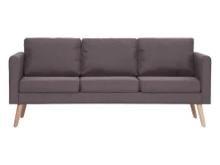 Sofá de 3 plazas de tela color gris topo