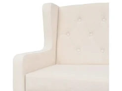 Sofá de 3 plazas de tela color blanco crema