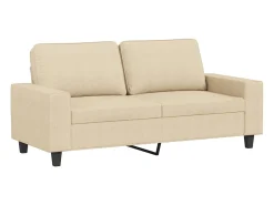 Sofá de 2 plazas de tela color crema 140 cm PWFG57449