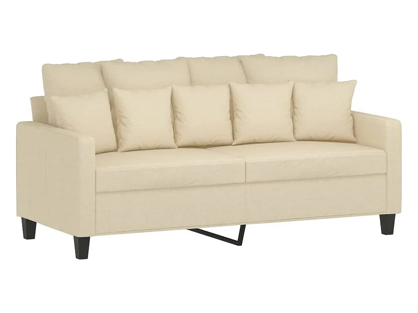 Sofá de 2 plazas de tela color crema 140 cm