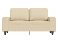 Sofá de 2 plazas de tela color crema 120 cm