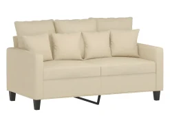 Sofá de 2 plazas de tela color crema 120 cm PWFG42102