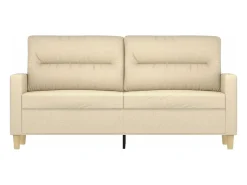 Sofá de 2 plazas de tela color crema 140 cm