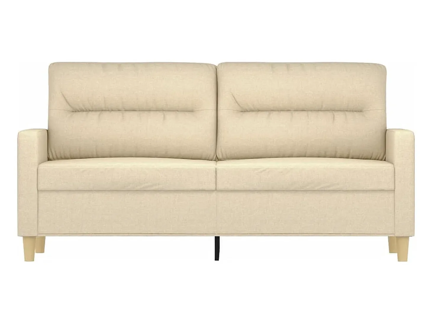 Sofá de 2 plazas de tela color crema 140 cm