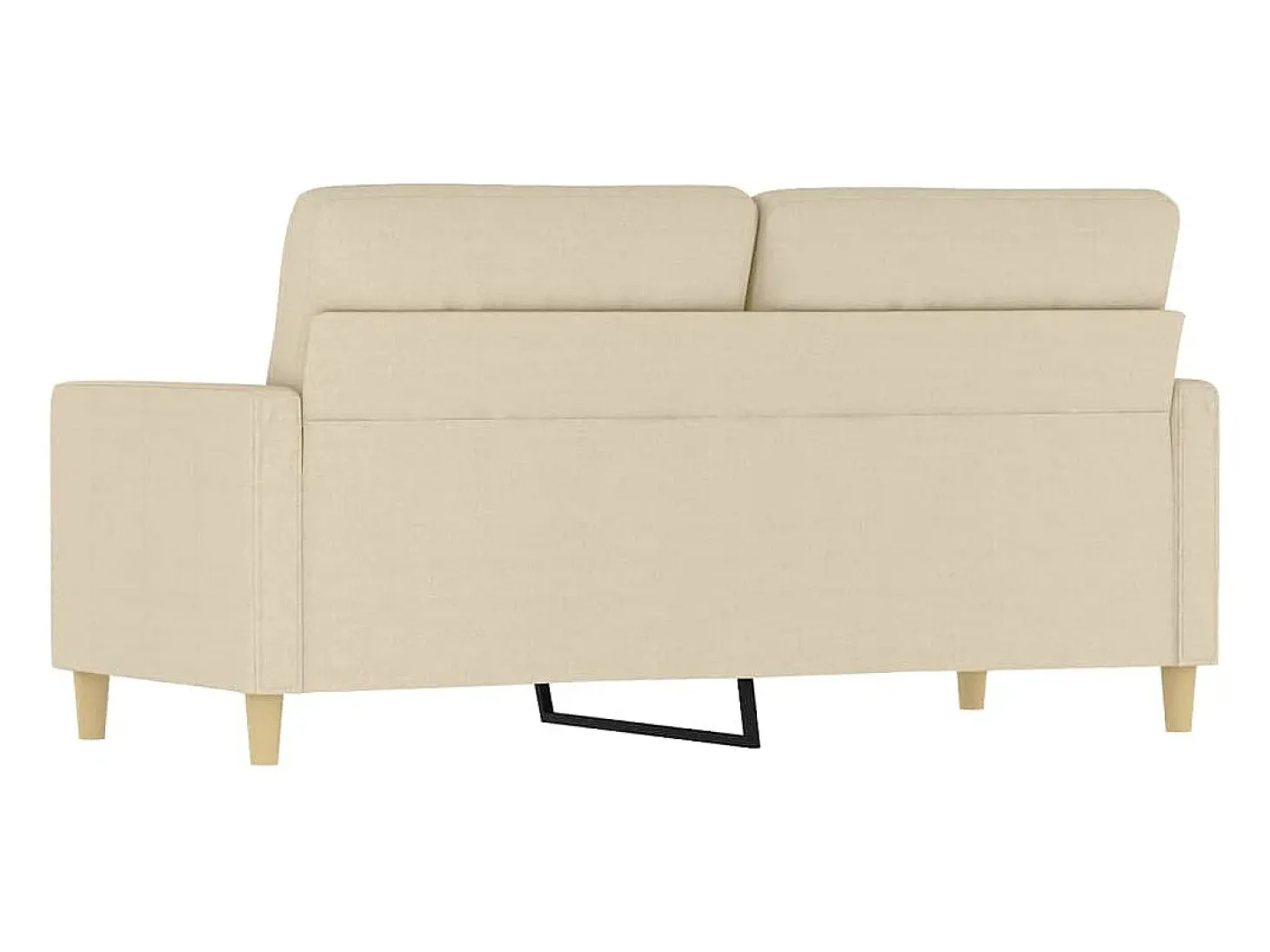 Sofá de 2 plazas de tela color crema 140 cm