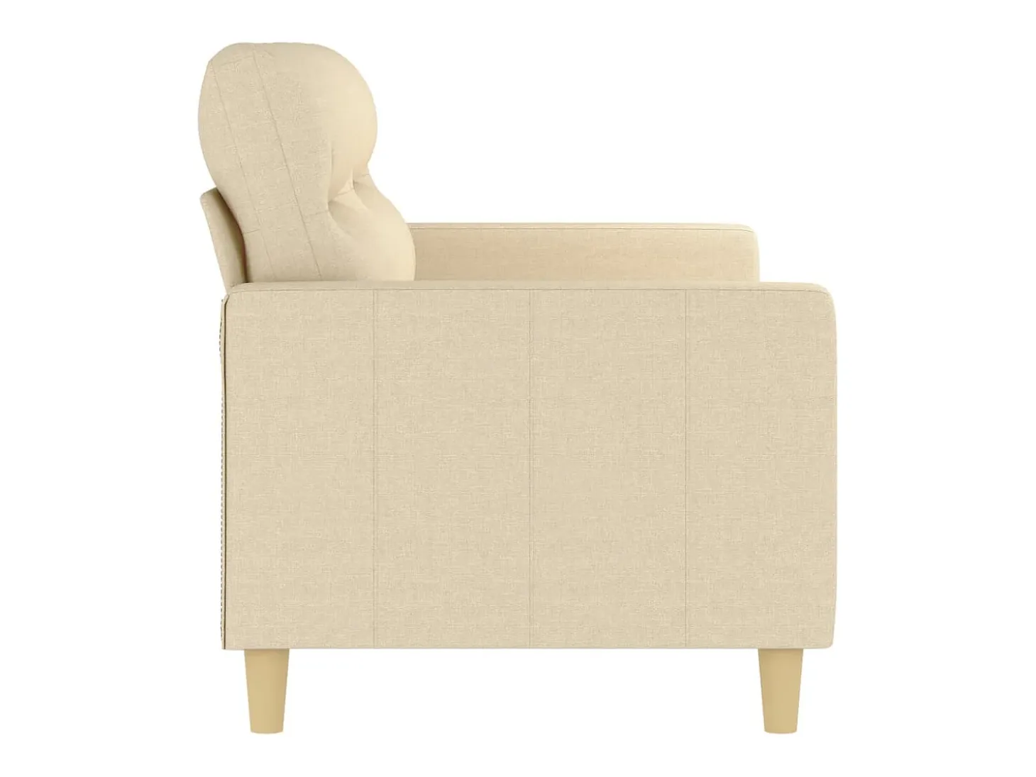 Sofá de 2 plazas de tela color crema 140 cm