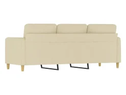 Sofá de 3 plazas de tela crema 180 cm