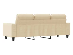 Sofá de 3 plazas de tela crema 180 cm