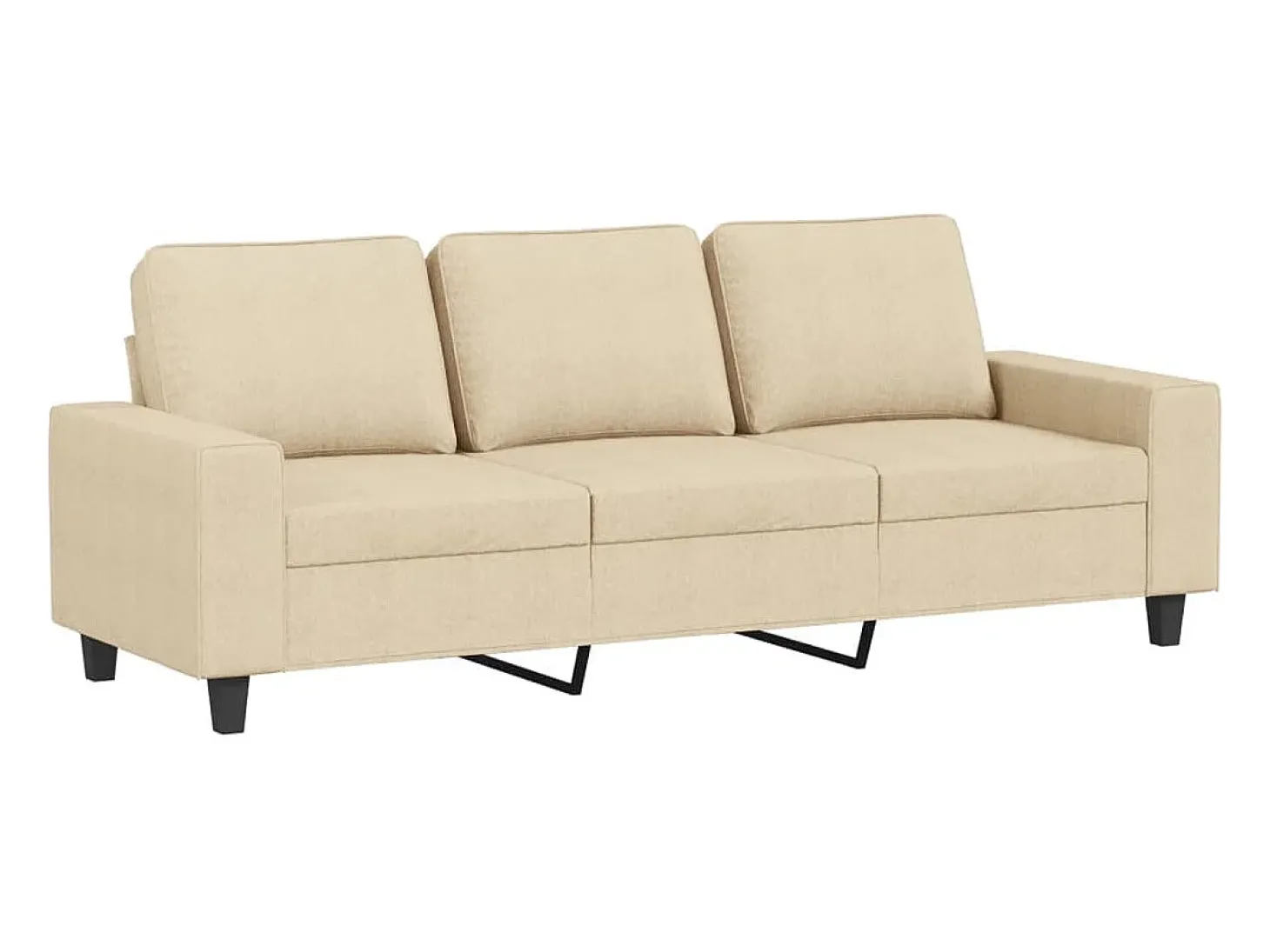 Sofá de 3 plazas de tela crema 180 cm