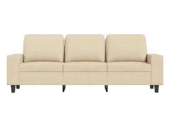 Sofá de 3 plazas de tela crema 180 cm