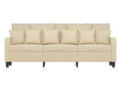 Sofá de 3 plazas de tela crema 180 cm