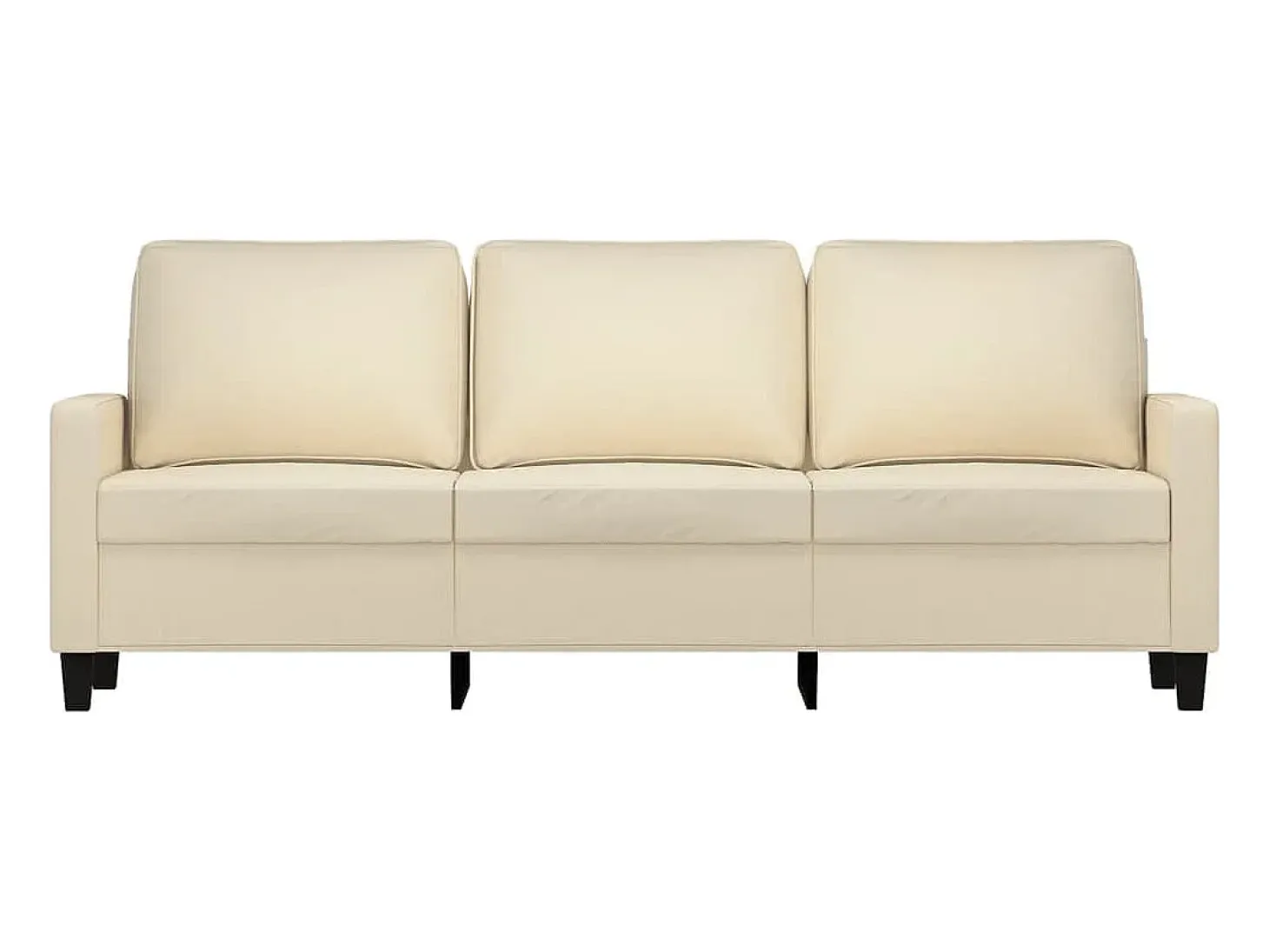 Sofá de 3 plazas de tela crema 180 cm