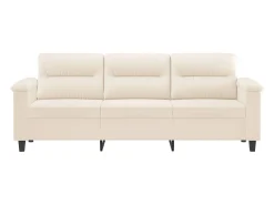 Sofá de 3 plazas de tela de microfibra beige 180 cm